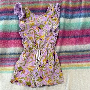 Tea Collection Purple and Green Floral Jumpsuit